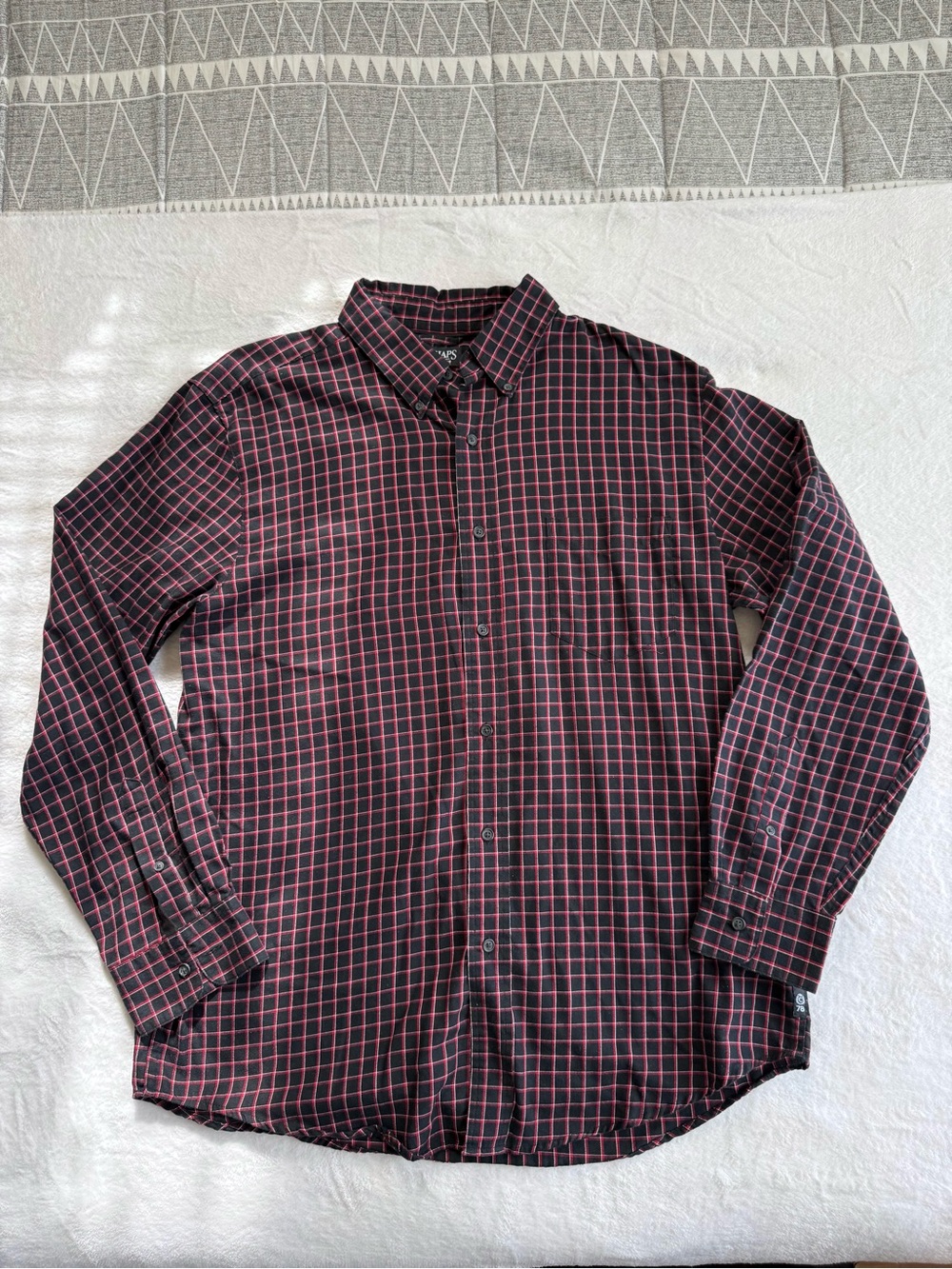 Men's Chaps Black & Red Check Button-Down Shirt